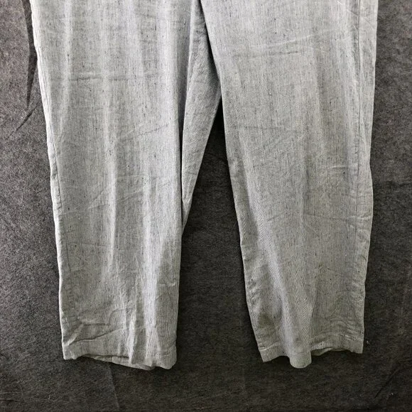 Chico's Linen Blend Pull On Pants Womens Size 14R 2.5R Blue Wide Leg Coastal - Picture 4 of 9
